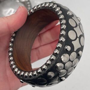 Antika nwt black silver studded bangle